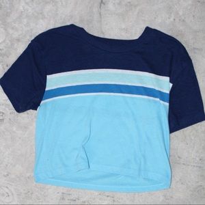 Pacsun Double Striped Blue Crop Top